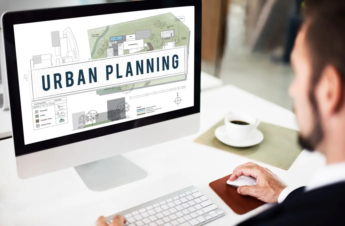 Urban planning, development, and building design concept